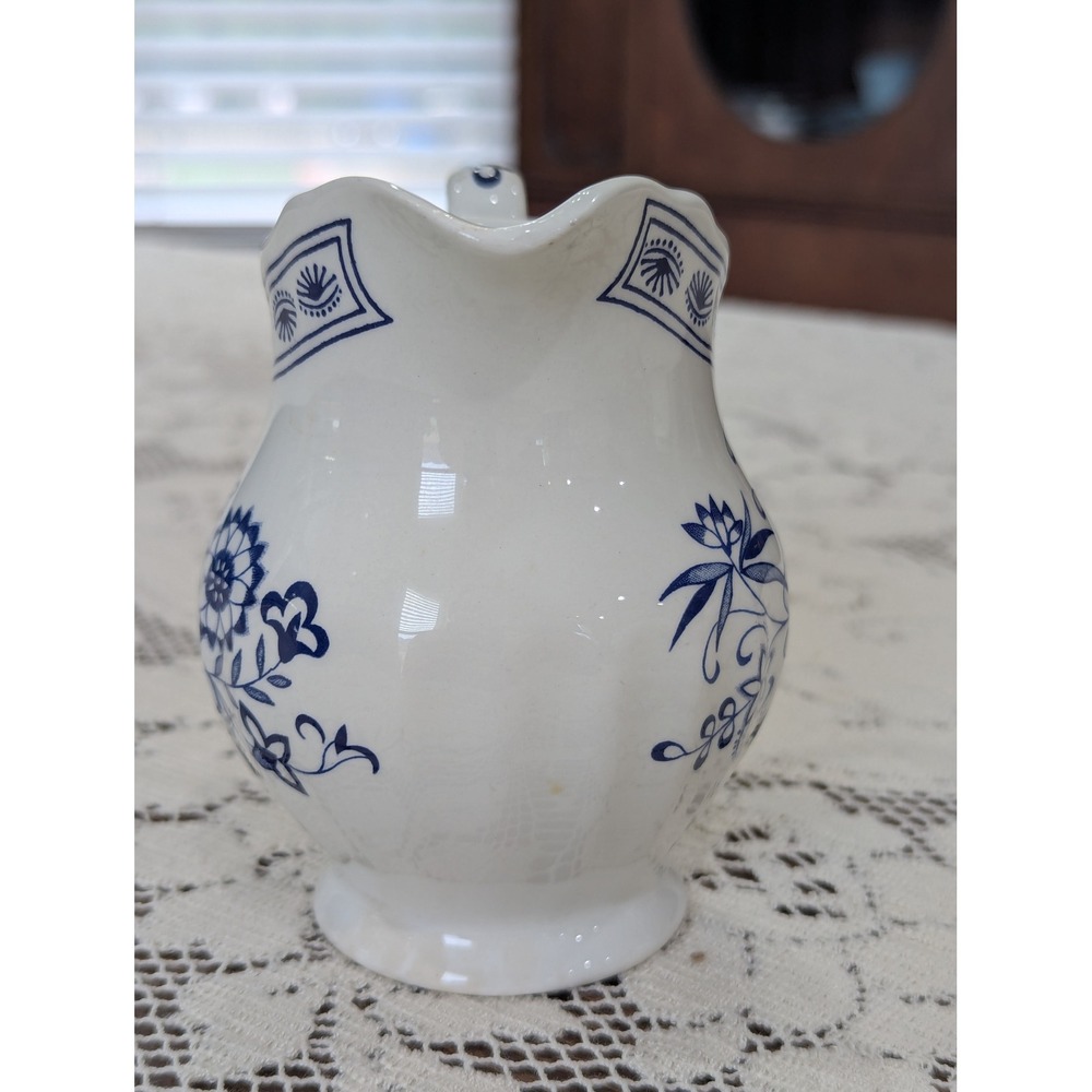 Vintage Creamer Small Blue J&G Meakin Blue Nordic Onion Pattern Ironstone - Picture 11 of 15
